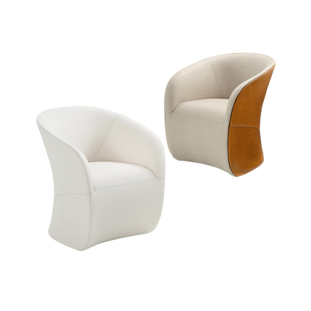 Zanotta Calla poltroncina in tessuto, cuoio