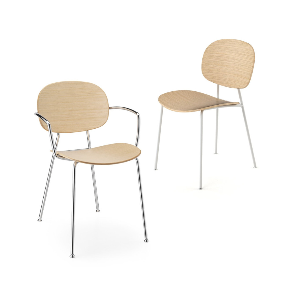 INFINITI Tondina 4Legs sedia scocca legno