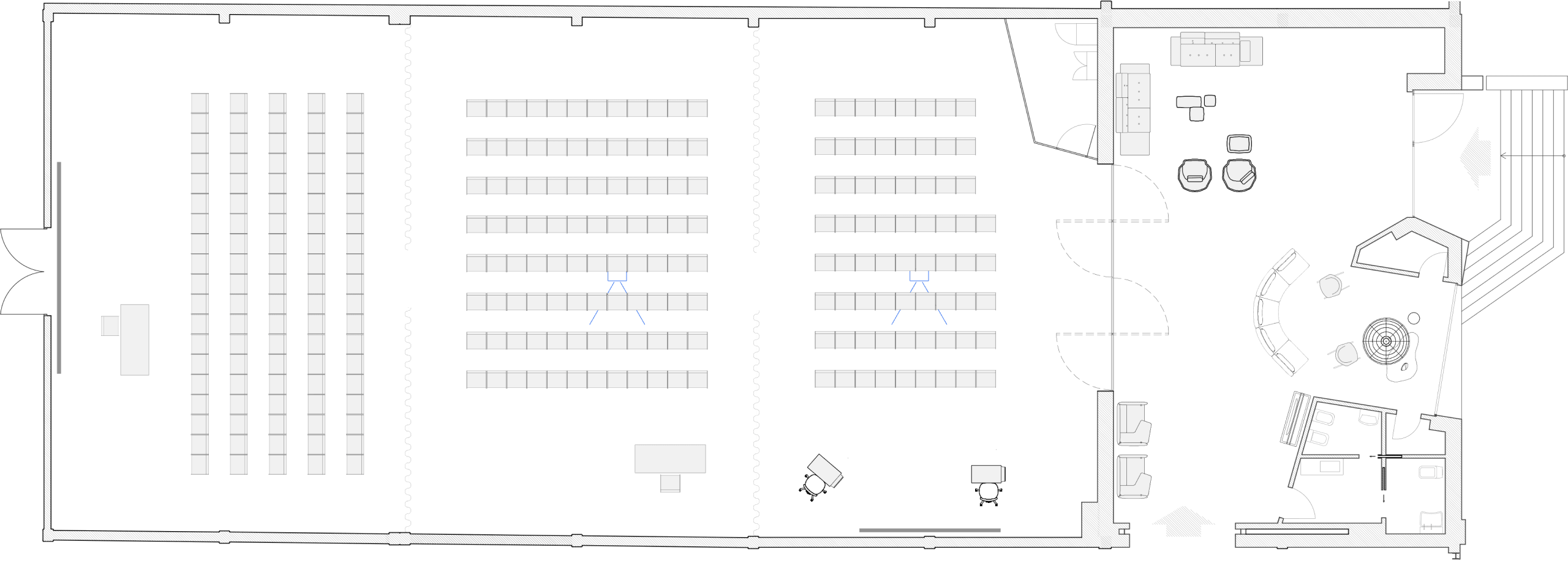 Tripla platea e foyer. Ideale per meeting, proiezioni, formazione e training.
